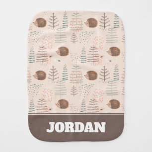 Cute Woodland Hedgehog Pattern Baby Burp Cloth