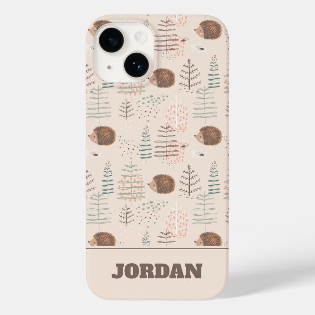 Cute Woodland Hedgehog Pattern Case-Mate iPhone Case (Back)