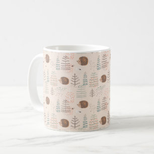 Cute Woodland Hedgehog Pattern Coffee Mug