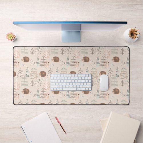 Cute Woodland Hedgehog Pattern Desk Mat