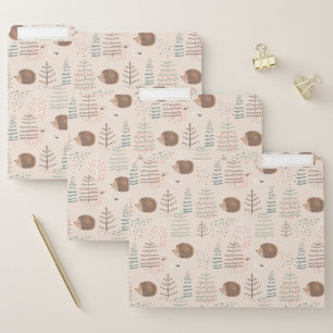 Cute Woodland Hedgehog Pattern File Folder
