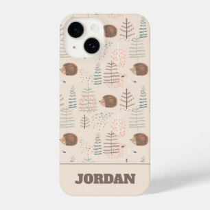 Cute Woodland Hedgehog Pattern iPhone 14 Case