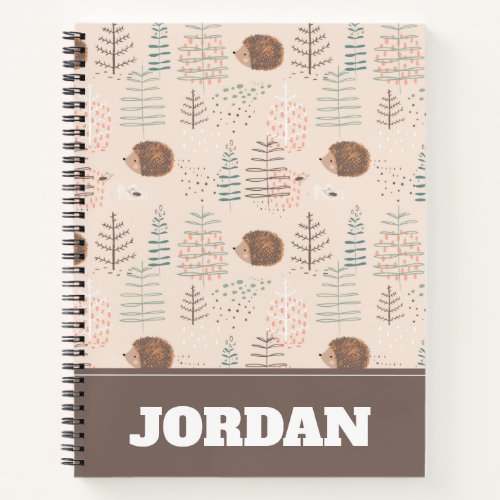 Cute Woodland Hedgehog Pattern Notebook