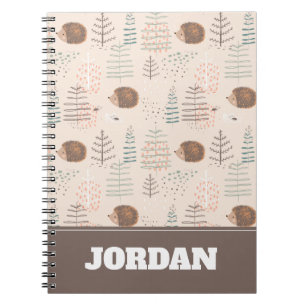 Cute Woodland Hedgehog Pattern Notebook