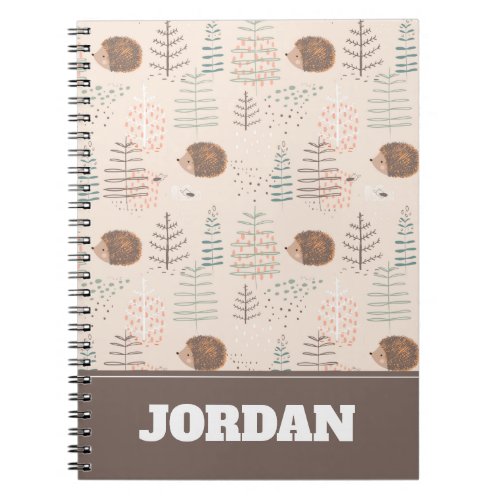 Cute Woodland Hedgehog Pattern Notebook