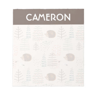 Cute Woodland Hedgehog Pattern Notepad