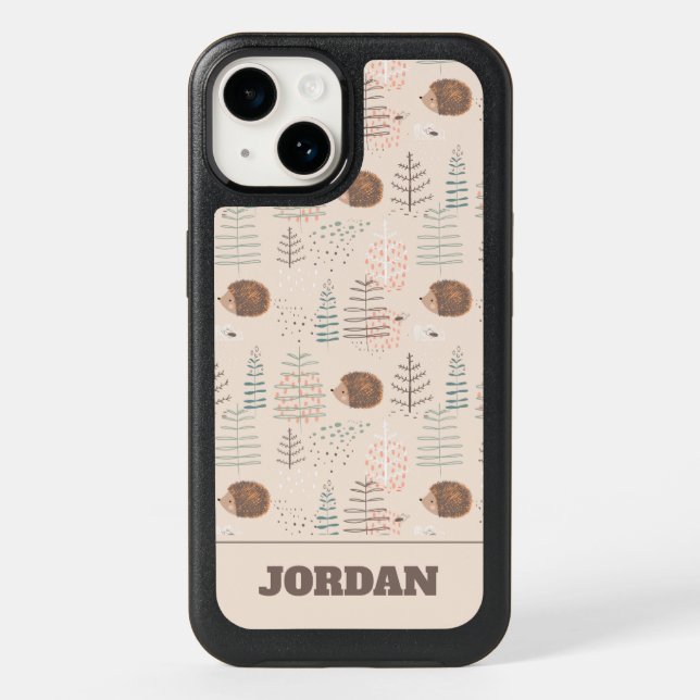 Cute Woodland Hedgehog Pattern Otterbox iPhone Case (Back)
