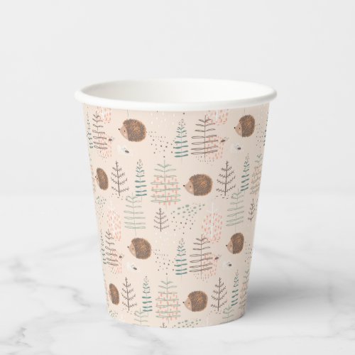 Cute Woodland Hedgehog Pattern Paper Cups
