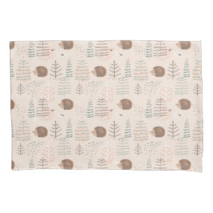 Cute Woodland Hedgehog Pattern Pillow Case
