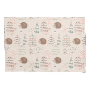 Cute Woodland Hedgehog Pattern Pillow Case