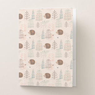 Cute Woodland Hedgehog Pattern Pocket Folder