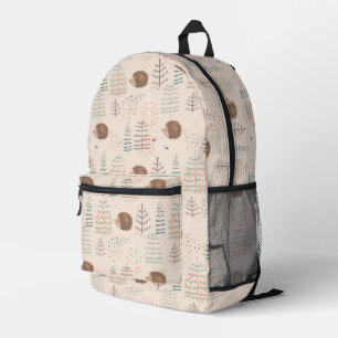 Cute Woodland Hedgehog Pattern Printed Backpack