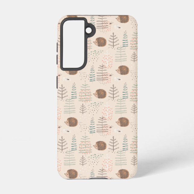 Cute Woodland Hedgehog Pattern Samsung Galaxy Case (Back)
