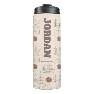 Cute Woodland Hedgehog Pattern Thermal Tumbler