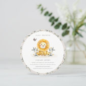 Cute Woodland Lion Foliage Baby Shower Invite (Standing Front)