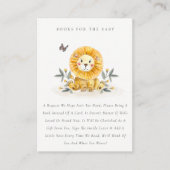 Cute Woodland Lion Foliage Books For Baby Shower Enclosure Card (Front)