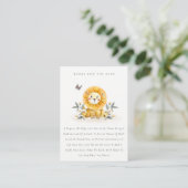 Cute Woodland Lion Foliage Books For Baby Shower Enclosure Card (Standing Front)