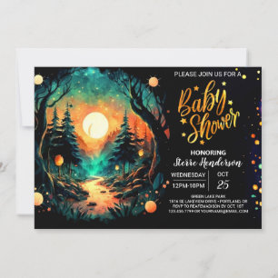 Cute Woodland Magic Adventure Baby Shower Invitation