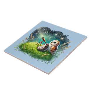 Cute woodland mixed animals ceramic tile