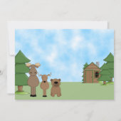 Cute Woodland Mountain Animals Boy's Birthday Invitation (Back)