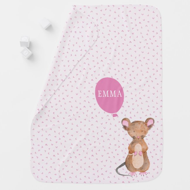 Cute Woodland Mouse Baby Blanket
