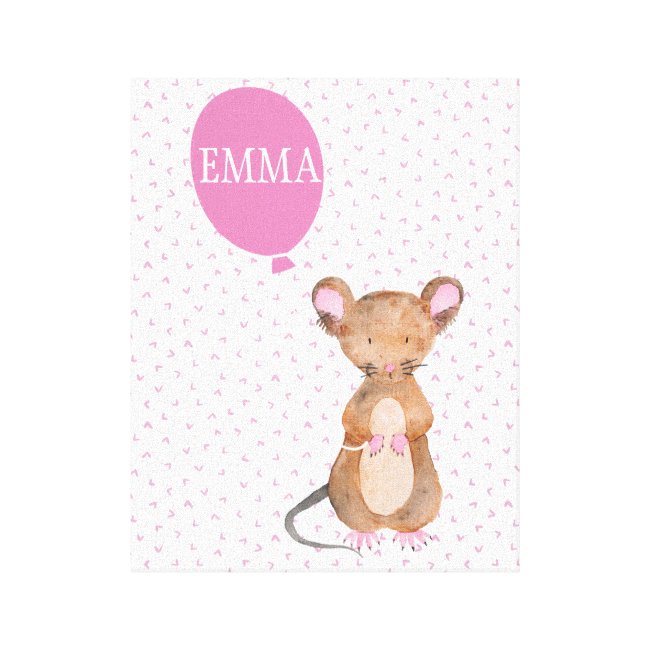 Cute Woodland Mouse Baby / Kids Canvas