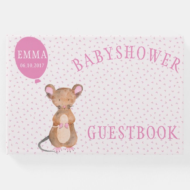 Cute Woodland Mouse Baby Shower Guestbook