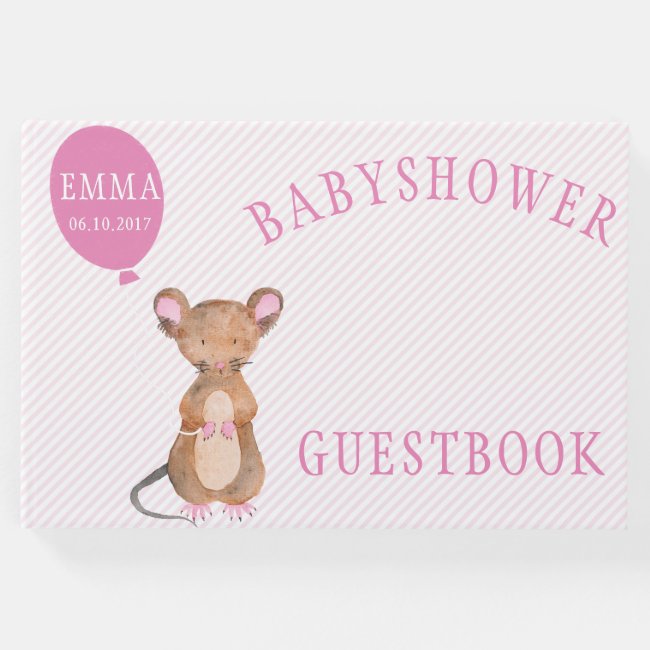 Cute Woodland Mouse Baby Shower Guestbook