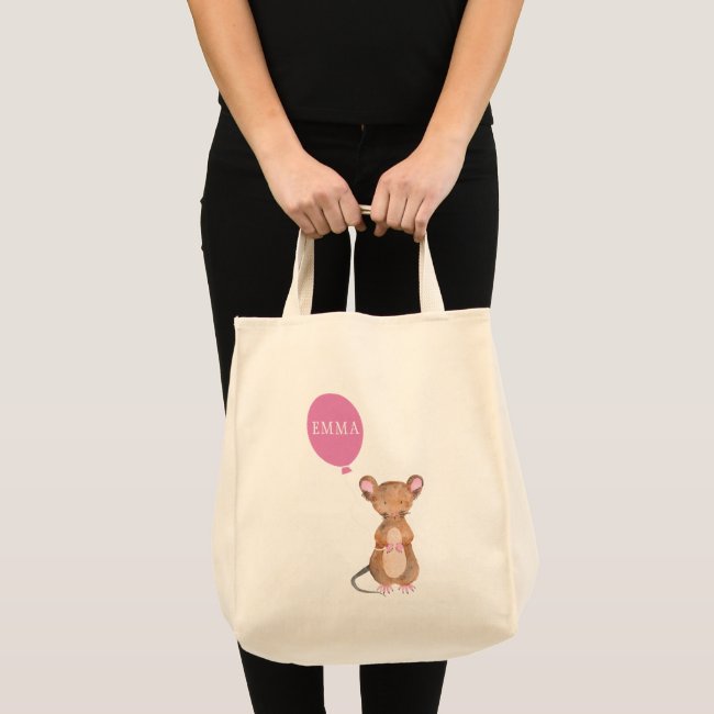 Cute Woodland Mouse Grocery Tote Bag