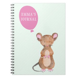Cute Woodland Mouse Personalized Notebook