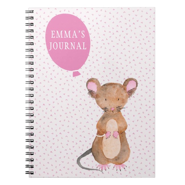 Cute Woodland Mouse Personalized Notebook