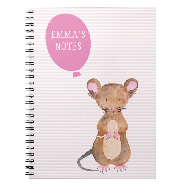 Cute woodland Mouse Personalized Notebook