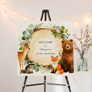 Cute woodland nursery baby shower  invitation foam board