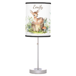 Cute Woodland Nursery Lamp Custom Name