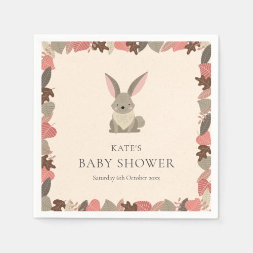 Cute Woodland Rabbit Baby Shower  Sprinkle Napkins