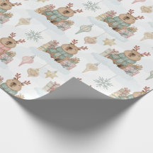 Cute Woodland Reindeer Capybara Christmas 