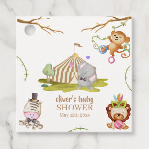 Cute Woodland Safari Animal Circus Baby Shower  Favor Tags