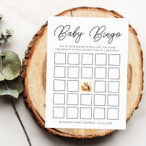 Cute Woodland Squirrel Baby Shower Bingo Card