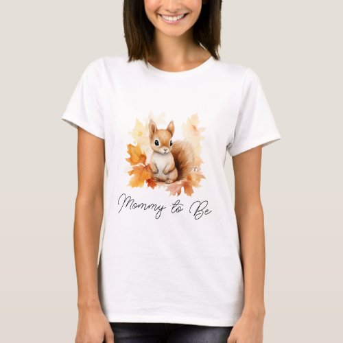 Cute Woodland Squirrel Mommy to Be T_Shirt