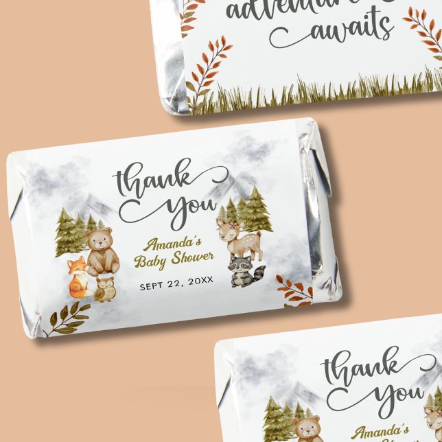 Cute Woodland Thank You Baby Shower Hershey's Miniatures (Creator Uploaded)