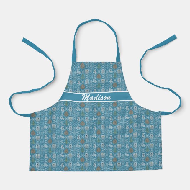 Cute Woodland Winter Apron (Front)