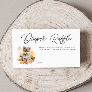 Cute Woodland Wolf Baby Shower Diaper Raffle Enclosure Card