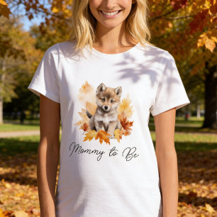 Cute Woodland Wolf Mommy to Be T-Shirt