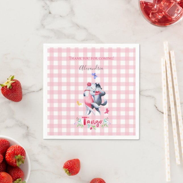 Cute Woodland Wolves Ballroom Dancing the Tango  Napkins (Insitu)