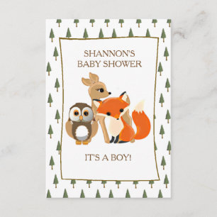 Cute Woodlands Animals Fox Baby Shower Invitation