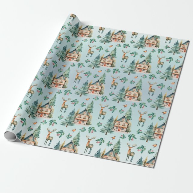 Cute woodlands wrapping paper (Unrolled)