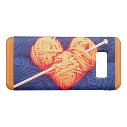 Cute wool heart with knitting needle photograph Case-Mate samsung galaxy s8 case