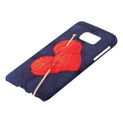 Cute wool heart with knitting needle photograph samsung galaxy s7 case