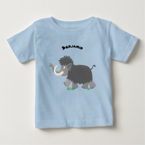 Cute woolly mammoth cartoon illustration baby T_Shirt