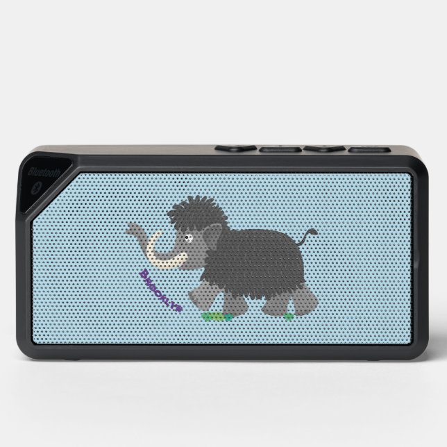 Cute woolly mammoth cartoon illustration bluetooth speaker (Front)